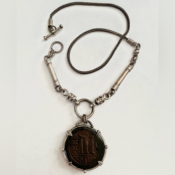 Ancient Artifact coin necklace Constantinople Byzantine Roman Coin 578-582 A.D. - Picture 2 of 15